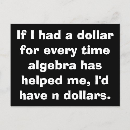 Math Algebra Postcards
