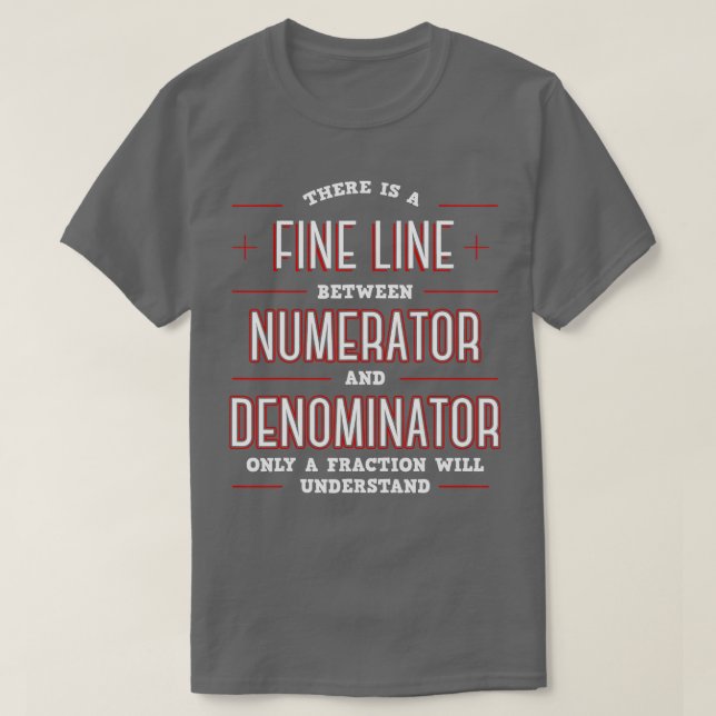 Math Algebraic Fractions Number Ratios Integers Di T-Shirt (Design Front)