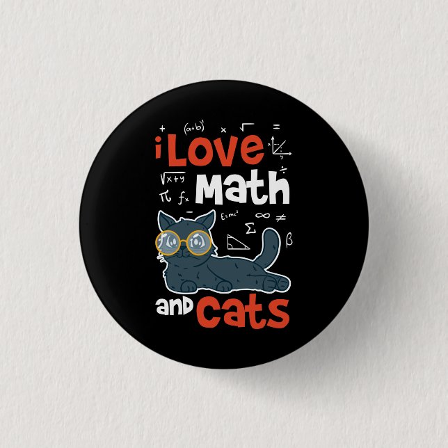 Math and Cats Button (Front)