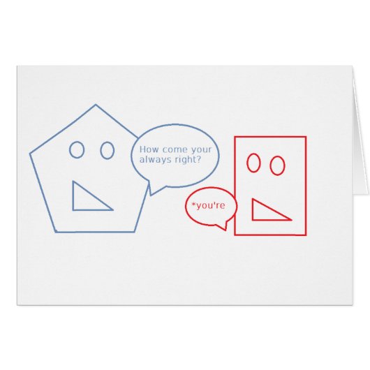 Math and English Pun Cards (Front Horizontal)