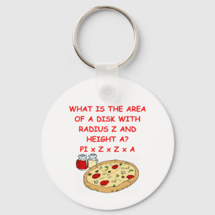 math and pizza keychain