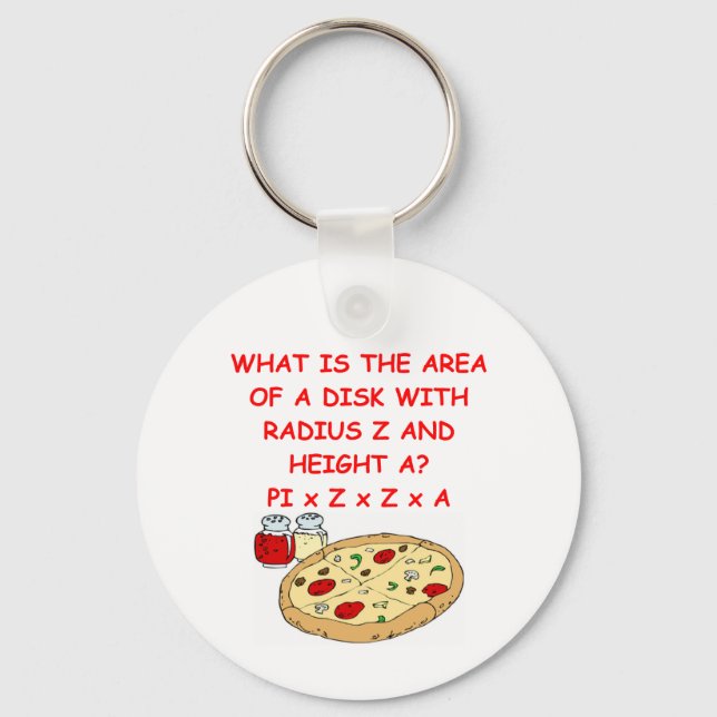 math and pizza keychain (Front)