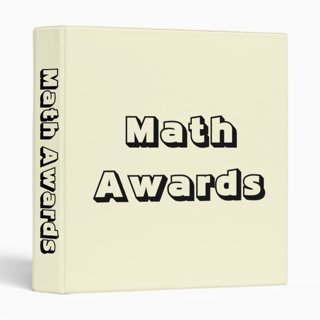 Math Awards Certificates and Memories Binder (Front/Spine)