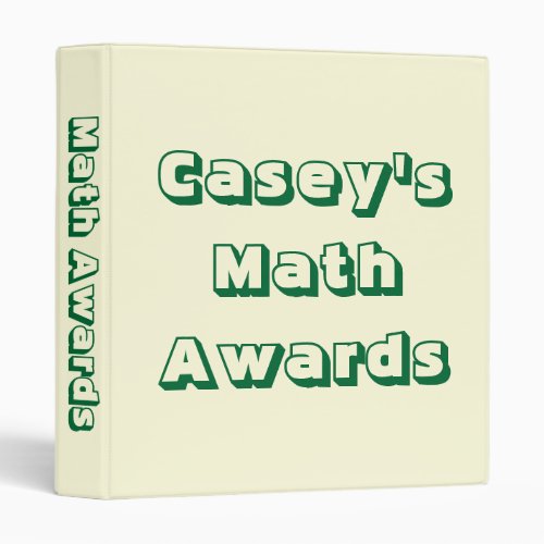 Math Awards Certificates and Memories Binder