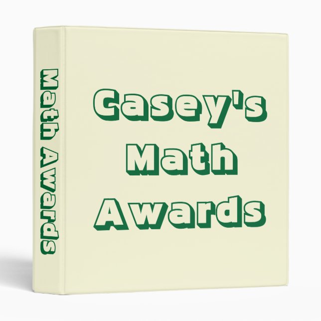 Math Awards Certificates and Memories Binder (Front/Spine)