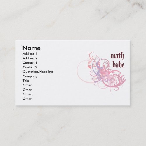 Math Babe Business Card Templates