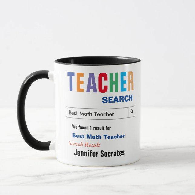 Math Best Teacher Gift Mug (Left)