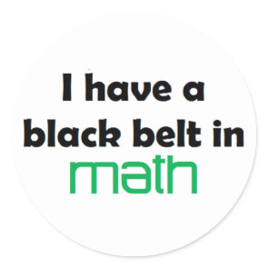 Math black belt classic round sticker