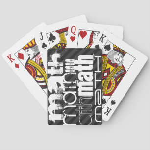 Math; Black & Dark Gray Stripes Poker Cards