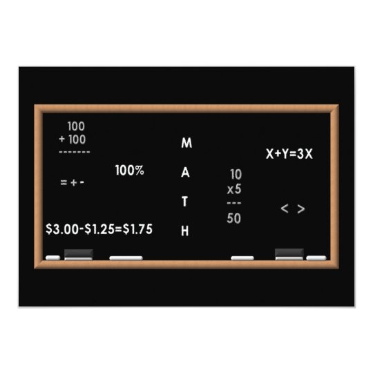 Math blackboard card