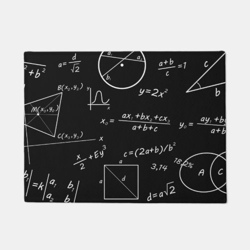 Math blackboard doormat
