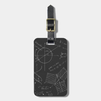 Math blackboard luggage tag
