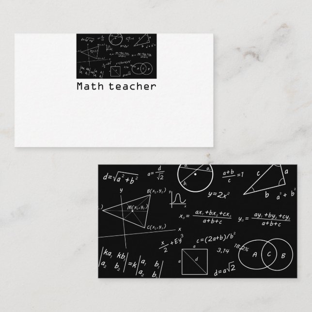 Math blackboard math teacher business card (Front/Back)