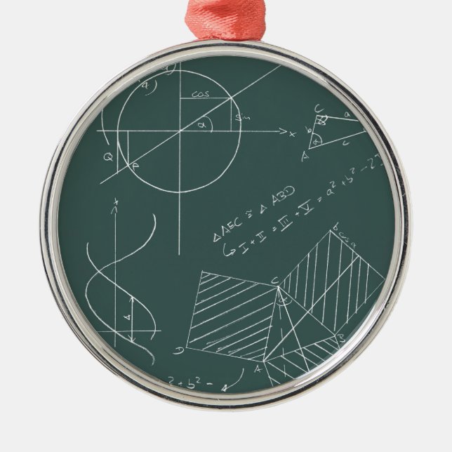 Math blackboard metal ornament (Front)