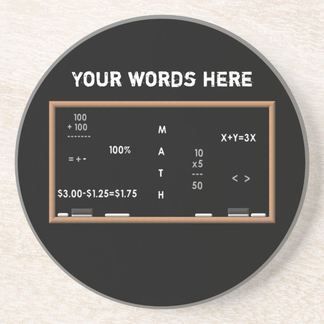 Math blackboard sandstone coaster (Front)