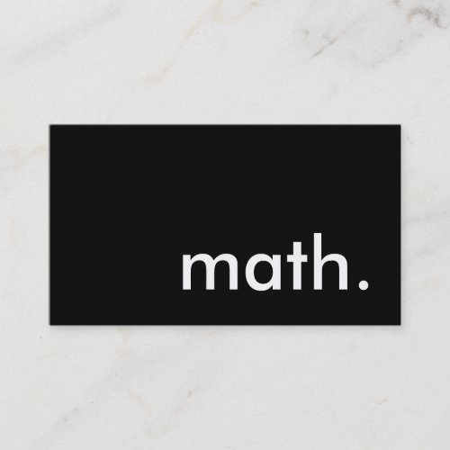 math. business card template