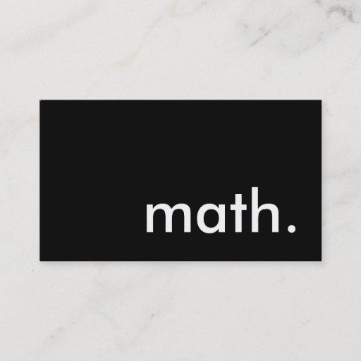 Customizable math. business card template