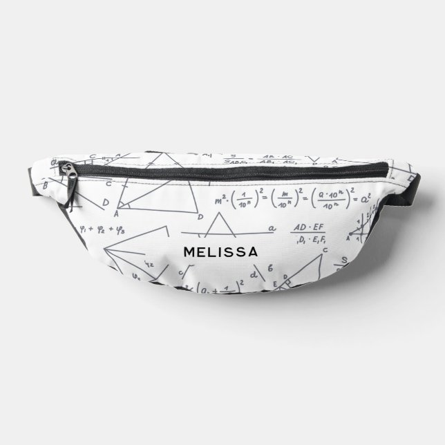 Math Calculations and Shapes Pattern Personalized Fanny Pack (Lay Down)