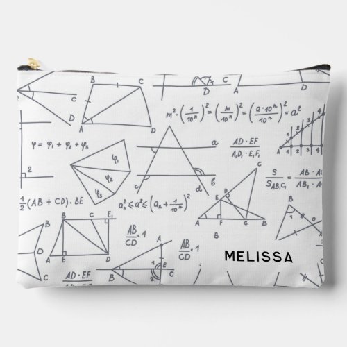 Math Calculations and Shapes Personalized Accessory Pouch