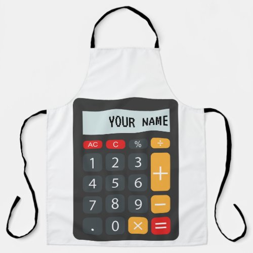 Math Calculator Personalized Name Apron