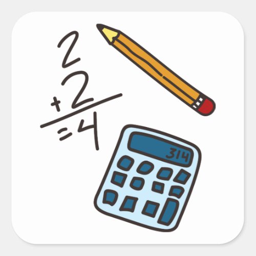 Math Calculator Square Sticker