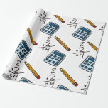 Math Calculator Wrapping Paper<br><div class="desc">Get your kids ready for school with this awesome design!  Sew it onto apparel or a back for them for the first day of school!</div>