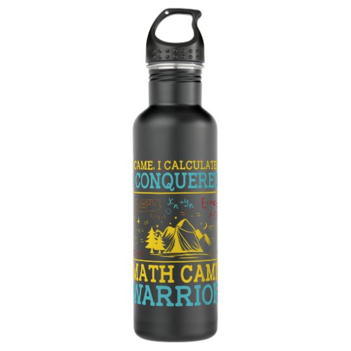 Math Camp Math Camper Mathematician Camping Mathem Stainless Steel Water Bottle