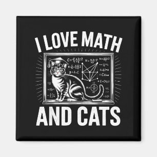 Math Cat Lover Funny Math Teacher I Love Math And Magnet