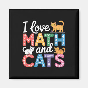 Math Cat Lover Funny Math Teacher I Love Math And Magnet