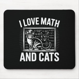 Math Cat Lover Funny Math Teacher I Love Math And Mouse Pad