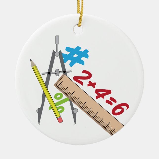 Math Ceramic Ornament (Front)
