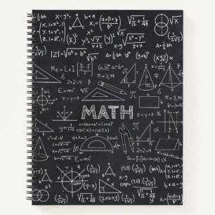 Math Chalkboard Formulas Notebook