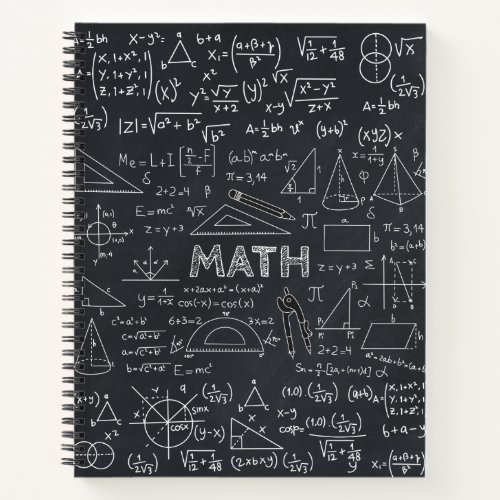 Math Chalkboard Formulas Notebook