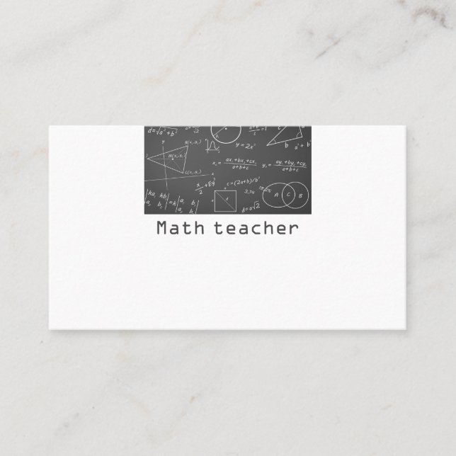 Math chalkboard math teacher business card (Front)