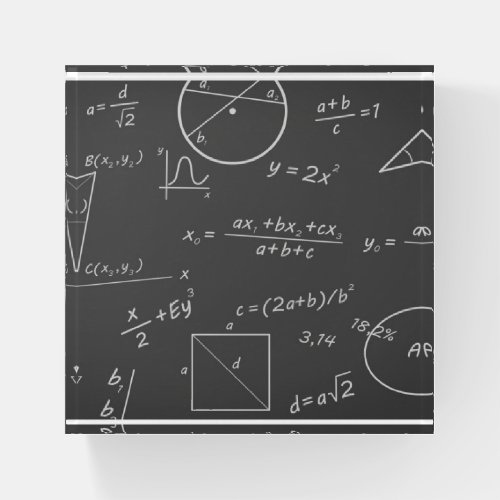 Math chalkboard paperweight