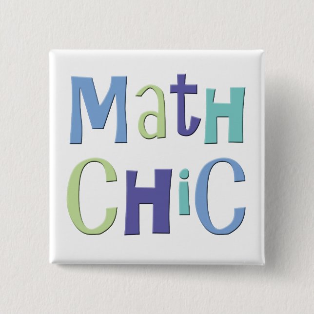 Math Chic Pinback Button (Front)