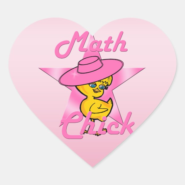 Math Chick #8 Heart Sticker (Front)