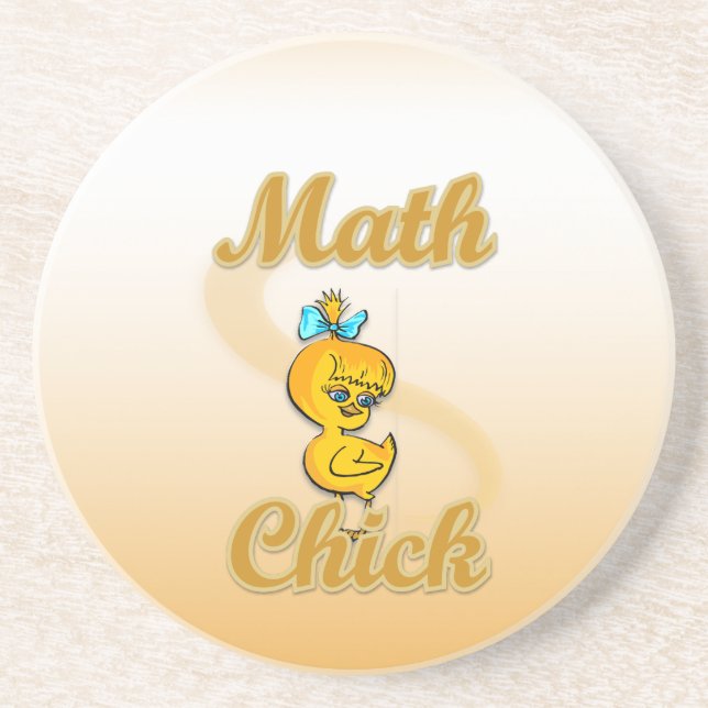 Math Chick Sandstone Coaster (Front)