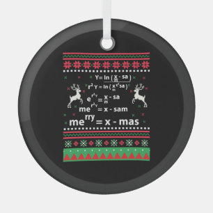 MATH CHRISTMAS GLASS ORNAMENT