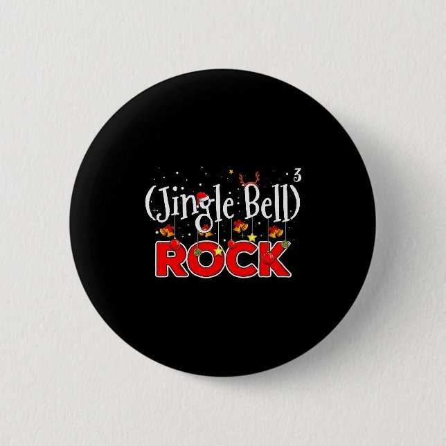 Math Christmas Jingle Bells Rock Math Funny Christ Button (Front)