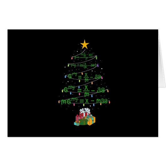 Math Christmas Tree Lights Math Teacher Xmas Pajam Cards (Front Horizontal)