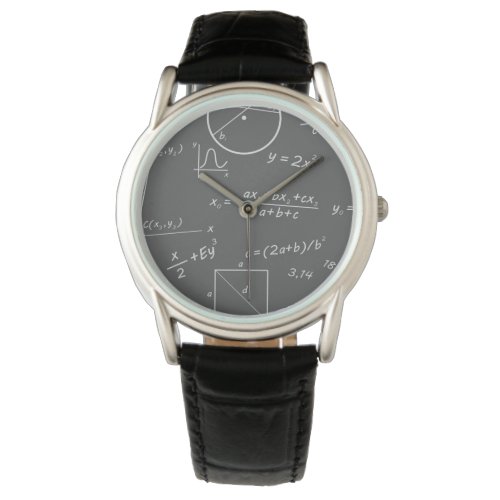 Math Classic Black Leather Watch