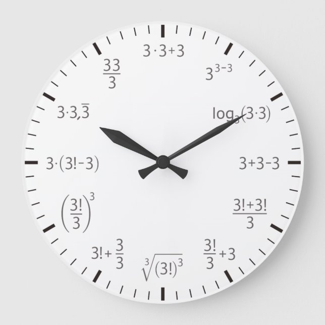 Math clock 3 x 3 – three times three (Front)