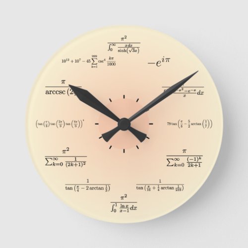 Math Clock Light Yellow