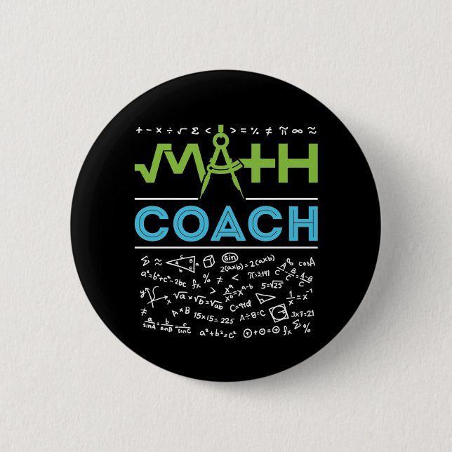 Math Coach Mathematics Tutor Button (Front)