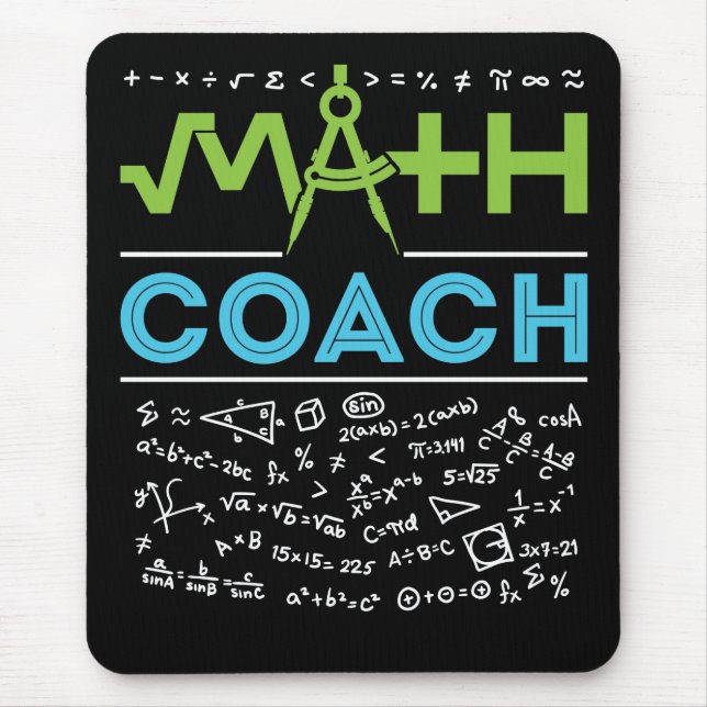 Math Coach Mathematics Tutor Mouse Pad (Front)