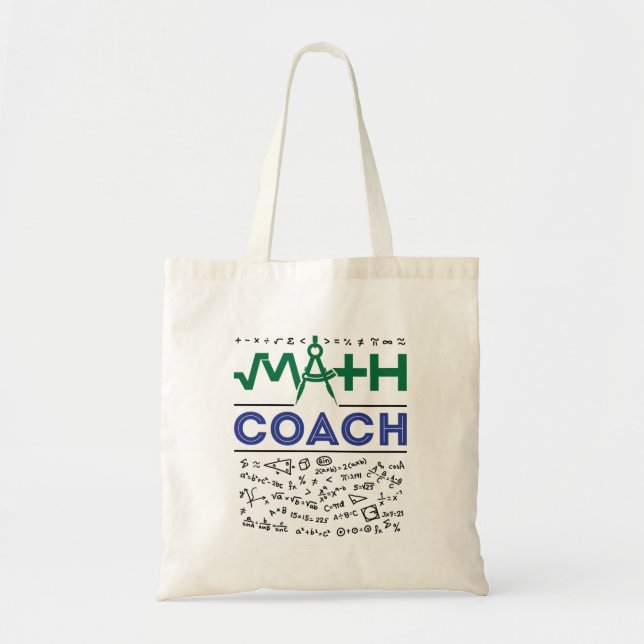 Math Coach Tutor Mathematics Teacher Tote Bag (Front)