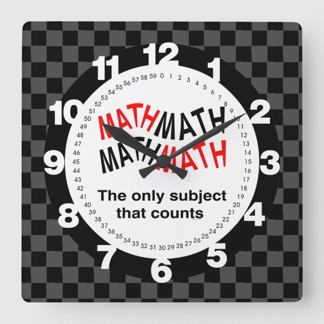 Math Counts Wavy Square Wall Clock (Front)