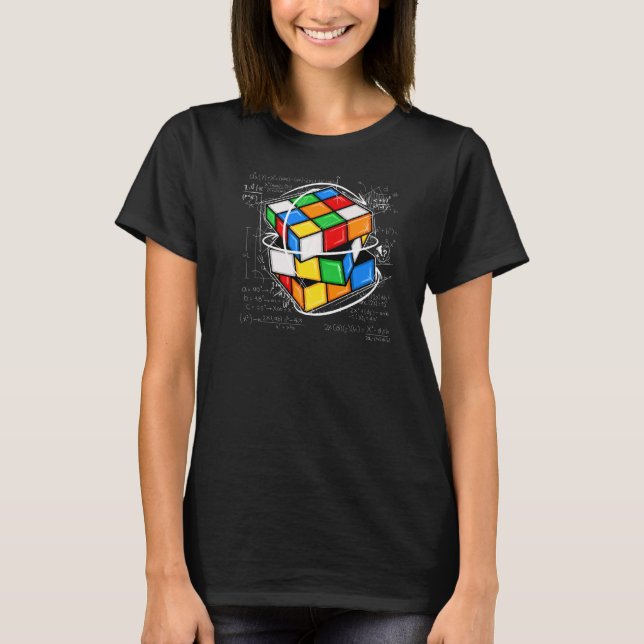 Math Cuber Speed Cubing Puzzle Cube T-Shirt (Front)