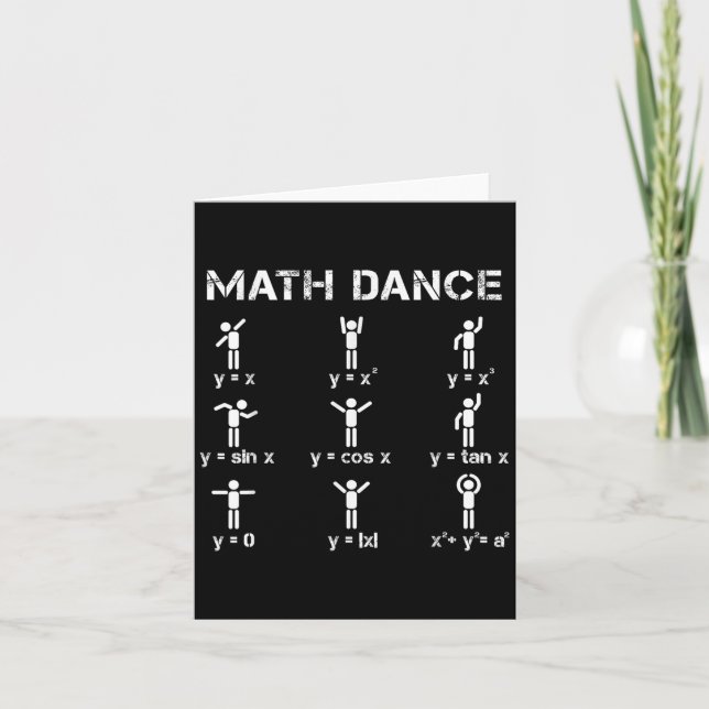 Math Dance Algebraic Functions Funny Teacher Shirt Card (Front)